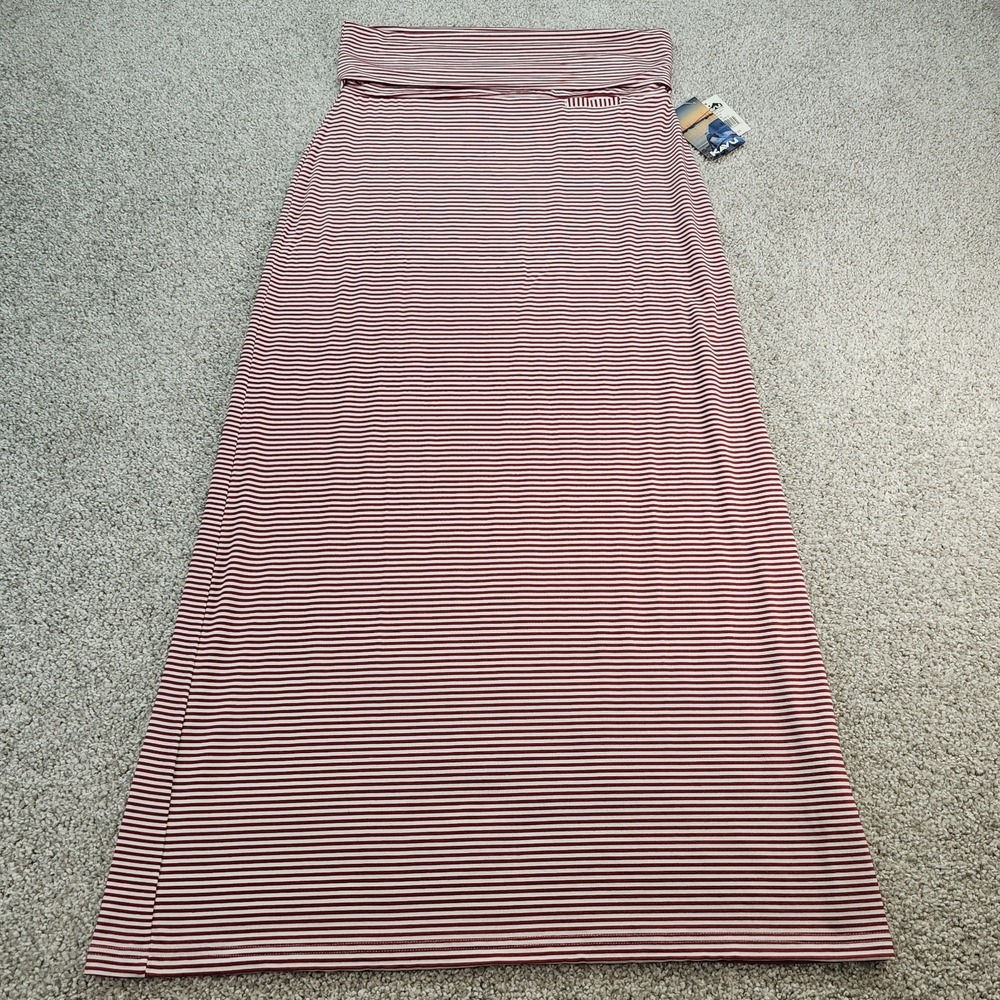 Kavu Long Skirt Outdoor Red White Travel Women's Size Medium Elastic Waist NWT